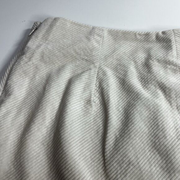 J CREW Women 99% Cotton Corduroy A-Line Mini Skirt Striped Cream Color SZ 4 - Picture 3 of 8
